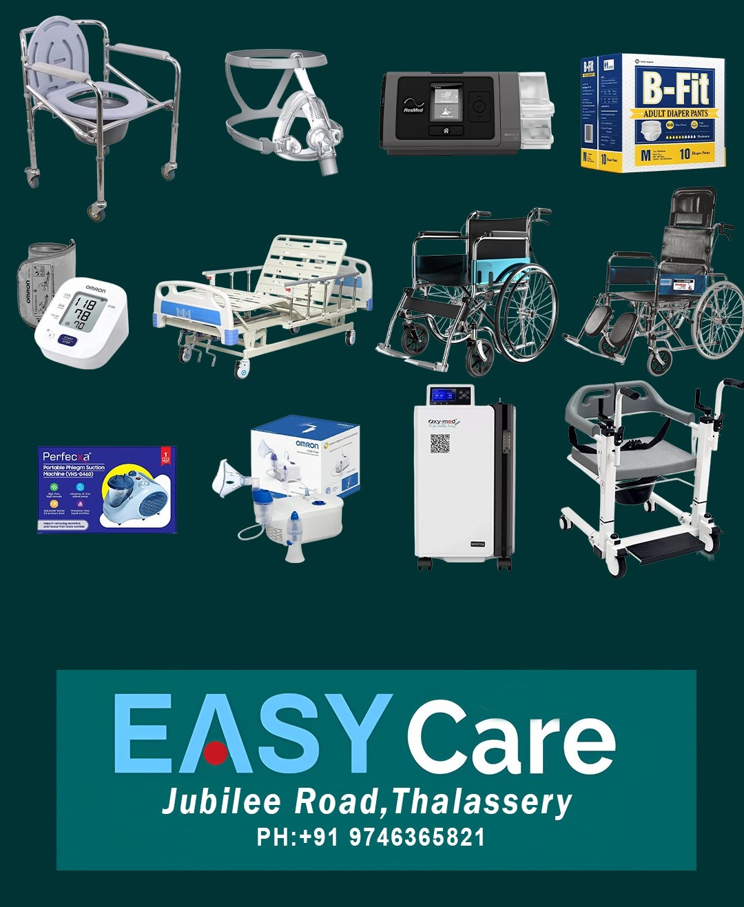 Surgical Equipment Thalassery, Respiratory Equipment,  Oxygen concentrator Thalassery,easy care surgical store Thalassery 