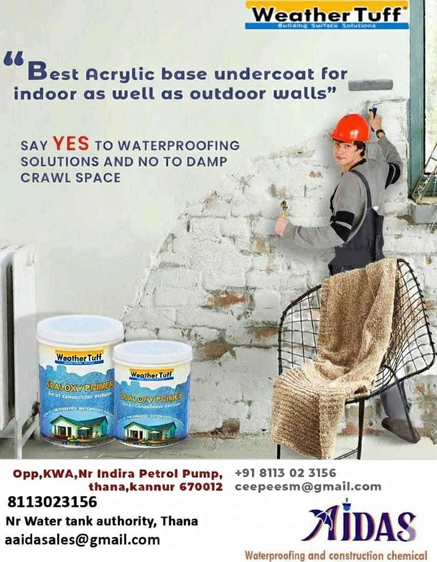 Waterproofing kannur,waterproofing kannur thana, waterproofing & construction chemical, Aidas Solutions