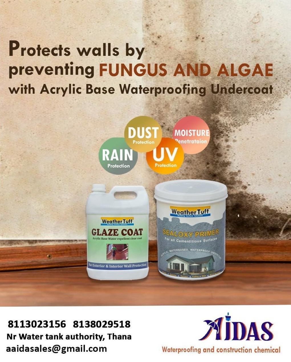 Waterproofing kannur,waterproofing kannur thana, waterproofing & construction chemical, Aidas Solutions
