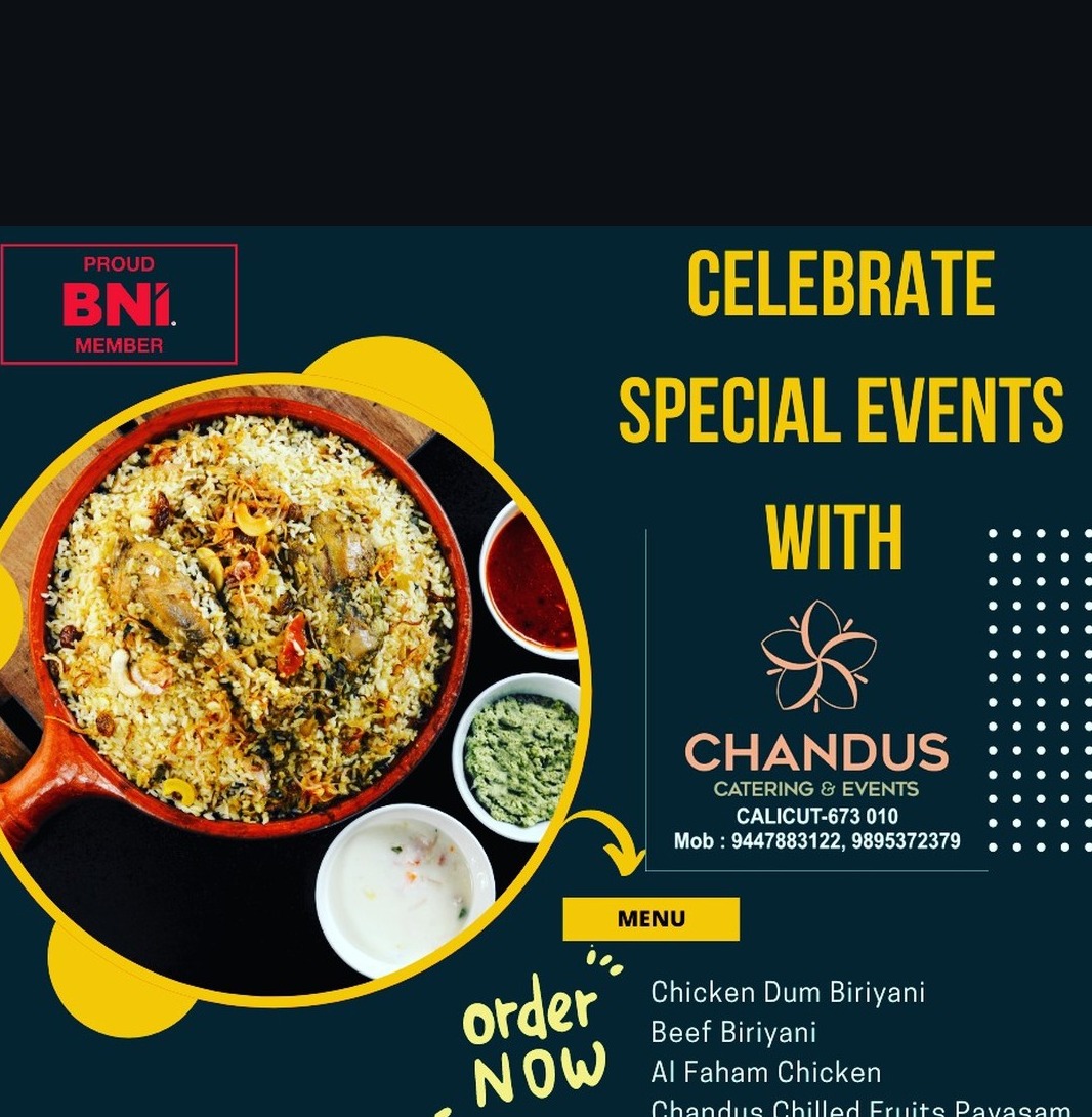 Catering service calicut, Food delivery in calicut, Chandus catering and events 