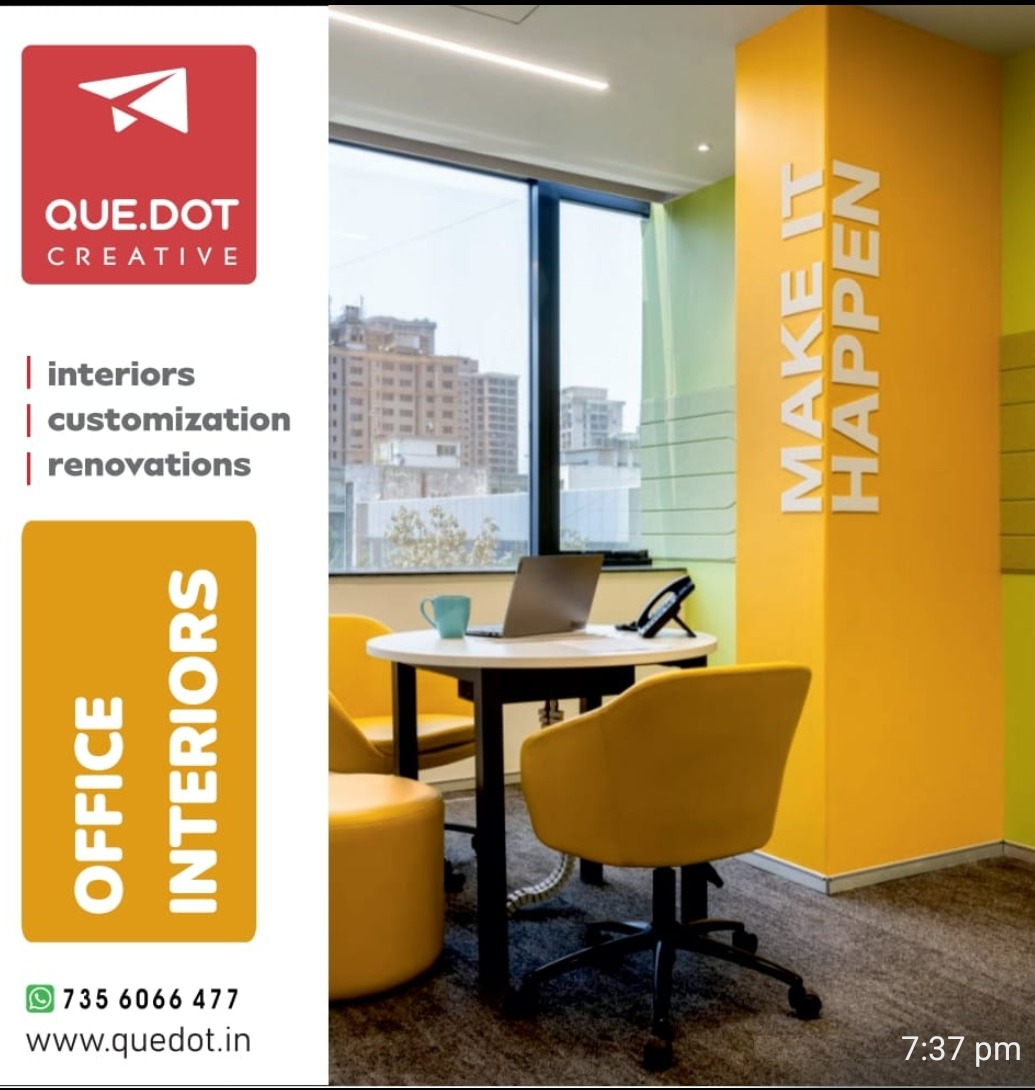 Office,shop, spa, Resturent,cafe,dental clinic IT company interior designer kochi,Quedot interior creater kochi 