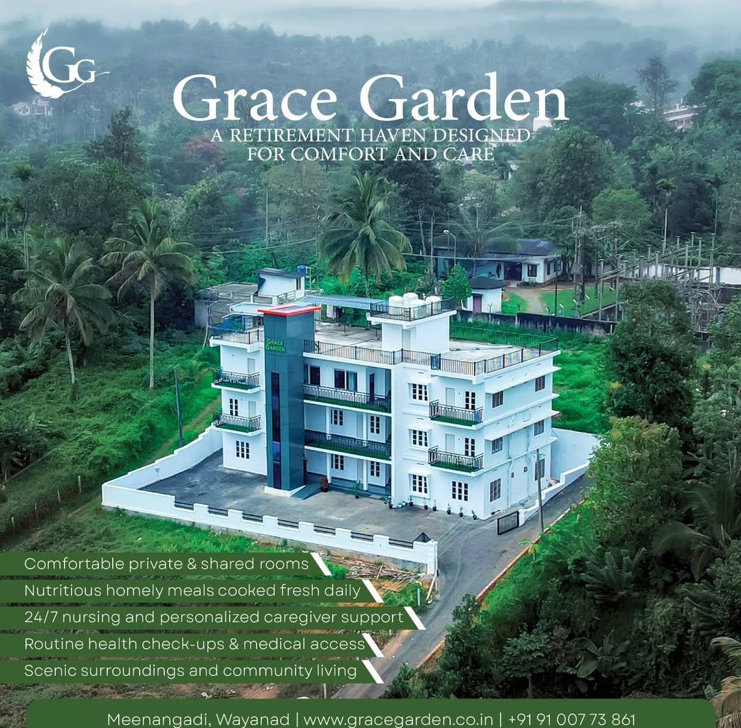 Senior living care home wayanad, senior living care home meenangadi wayanad, Grace garden