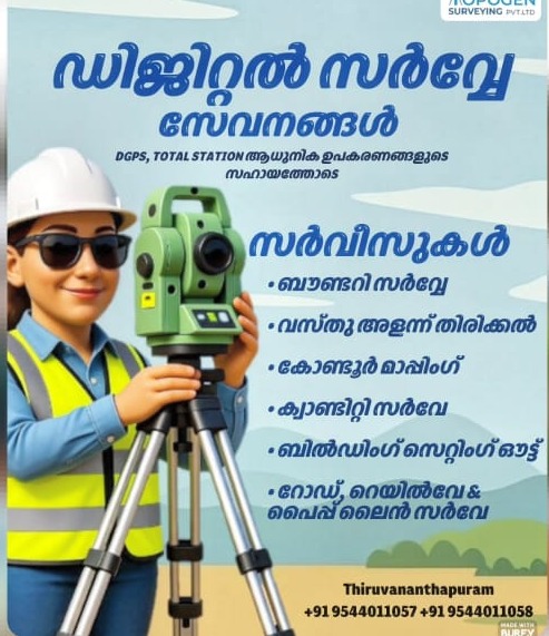  Land Survey  Trivandrum Nedumangadu,Boundary Survey Trivandrum  Nedumangadu,Contouring Survey Trivandrum Nedumangadu,Topogen Surveying  