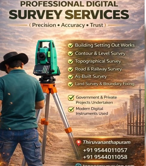  Land Survey  Trivandrum ,Boundary Survey Trivandrum  ,Contouring Survey Trivandrum ,Area Survey Trivandrum ,Topogen Surveying  Trivandrum Nedumangadu