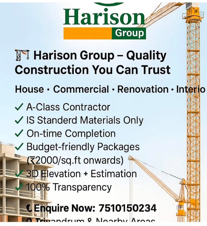 Builders in Trivandrum,Construction Work Trivandrum,Turn Key Projects Trivandrum,Renovation  Work Trivandrum,Harison Group 