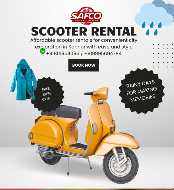 Bike Rental Kannur, Scooty Rental Kannur,Two Wheeler Rental Kannur, Bike and Scooty Rental Kannur,Safco Bike Rental Kannur,