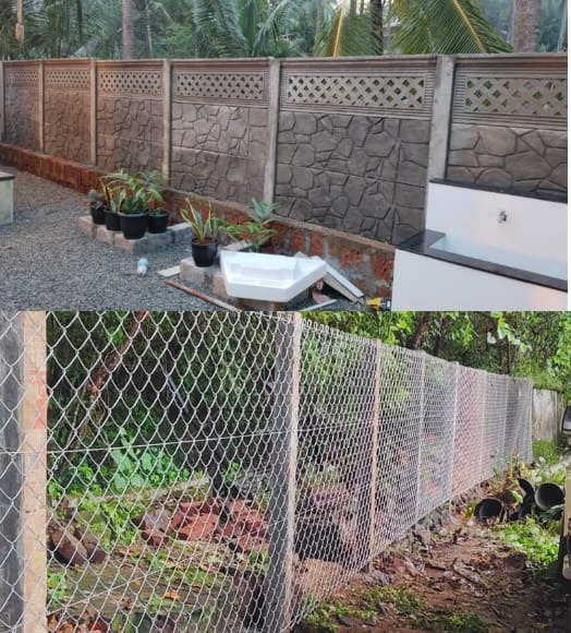 Fencing Work Trivandrum,Kambiveli Work Trivandrum,Slab Mathil Work Trivandrum,Chain Link Work Trivandrum,Evershine Fencing 
