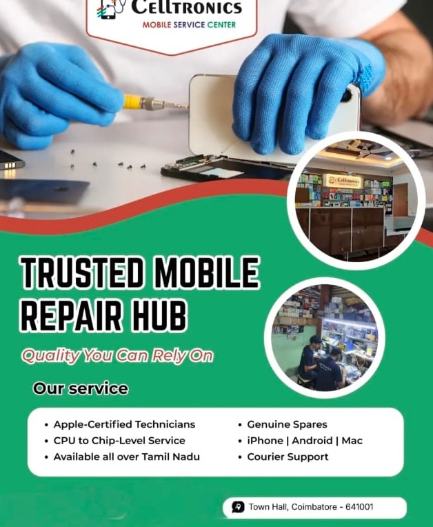 Mobile Service Center Town Hall Coimbatore, Mobile Phone Accessories Town Hall Coimbatore, Mobile Phone Repair Town Hall Coimbatore, Celltronics 