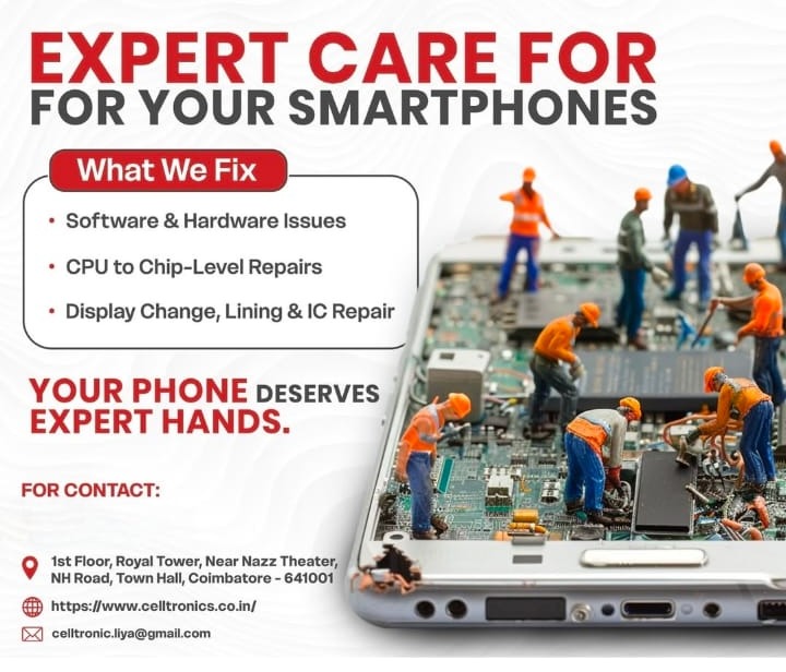 Mobile Service Center Town Hall Coimbatore, Mobile Phone Accessories Town Hall Coimbatore, Mobile Phone Repair Town Hall Coimbatore, Celltronics 