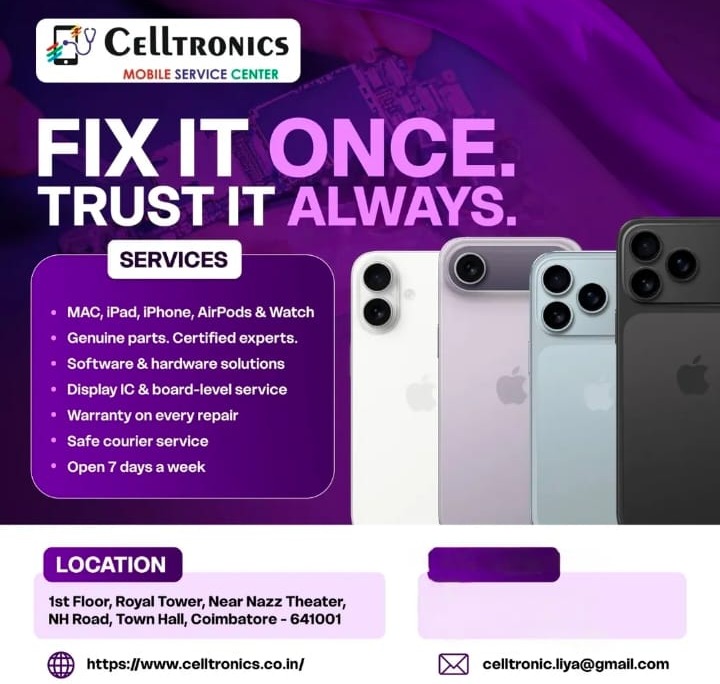 Mobile Service Center Town Hall Coimbatore, Mobile Phone Accessories Town Hall Coimbatore, Mobile Phone Repair Town Hall Coimbatore, Celltronics 