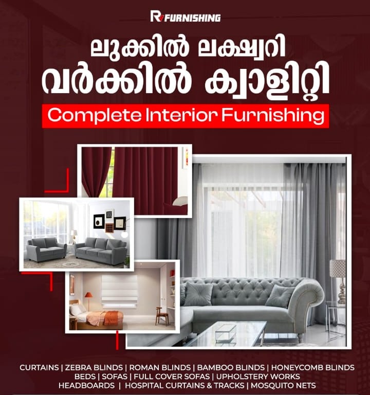 Curtain Work Trivandrum, Blinds Work Trivandrum,Roman Blind Trivandrum,Upholstery Work Trivandrum ,Mosquito Nets Trivandrum ,RV Furnishing Manacaud Trivandrum