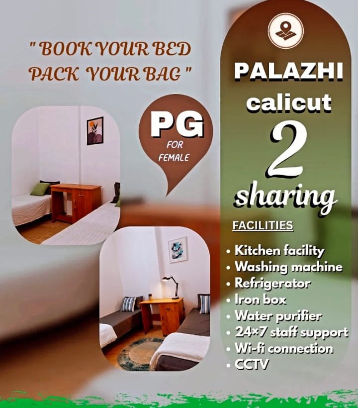 PG for Female Palazhi Calicut,Womens PG Palazhi Calicut,PG Near Iqra Clinic Calicut,Stayge 