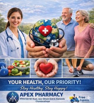 Pharmacy in Chanthanathope Kollam, Skincare and Cosmetic product in Chanthanathope Kollam , Surgical&medical equipment  Chanthanathope Kollam, Apex Pharmacy