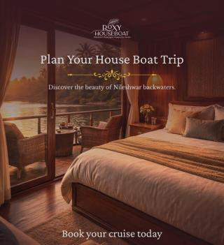 Boat tour agency  Bekal Neeleshwar Allappey, Luxury houseboat Service Bekal Neeleshwar Allappey,  ​Roxy Houseboat 