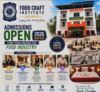 ​Food Craft Institute Kannur, Hotel Management College in Kannur,  Government Hospitality Courses 