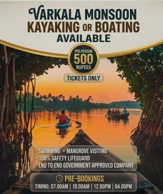  Kayaking in Varkala,  Boating Services in Varkala, Adventure spot in Varkala, ​Varkala Mangrove Adventure