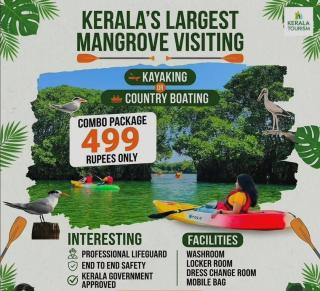  Kayaking in Varkala,  Boating Services in Varkala, Adventure spot in Varkala, ​Varkala Mangrove Adventure