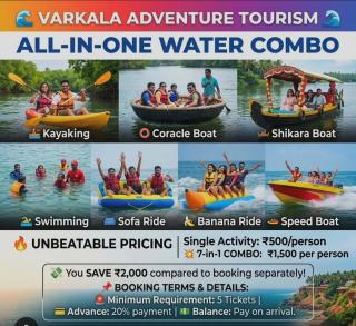  Kayaking in Varkala,  Boating Services in Varkala, Adventure spot in Varkala, ​Varkala Mangrove Adventure