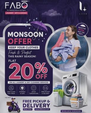 Laundry services in Kallachi, Dry cleaning services in Kallachi, Home pickup and delivery laundry service in Kallachi, Fabo Laundry & Drycleaning 
