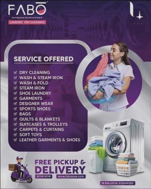 Laundry services in Kallachi, Dry cleaning services in Kallachi, Home pickup and delivery laundry service in Kallachi, Fabo Laundry & Drycleaning 