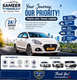 Taxi service in maduranthakam chennai,Cab service in maduranthakam chennai,Sameer Travels 