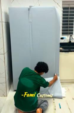 Custom stickering and wraps in mangalore,Dining  table fridge  lamination in mangalore,house name boards name plates manufacturing in mangalore,Fami customs 