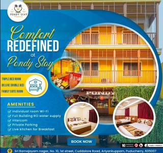 Hotel resort in pondicherry,Stay in pondicherry, Hotel Pondy Stay 