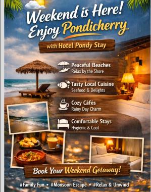 Hotel resort in pondicherry,Stay in pondicherry, Hotel Pondy Stay 