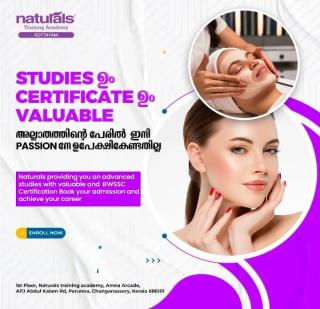 Beatuy salon in changanassery kottayam,School of cosmetology in changanassery kottayam,Naturals Training Academy 