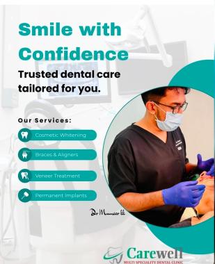 Multi speciality dental clinic in omassery parappanpoyil,Dental hospital in omassery parappanpoyil,Carewell Dental Clinic