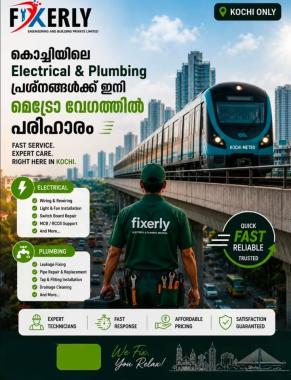 Electrical Service in kochi,Plumbing Service in kochi,Electrician in kochi,Plumber in kochi,Fixerly Engineering & Building Pvt Ltd 