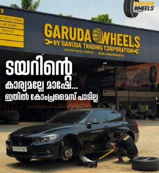 Tyre service in kodakara thrissur, Wheel alignment Wheel balancing  Puncture repair Tyre replacement in kodakara thrissur,Garuda Wheels Tyre Service 