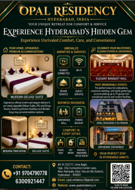 Banquet hall Nampally Hyderabad,Hotel in Nampally Hyderabad,Opal residency nampally hyderabad