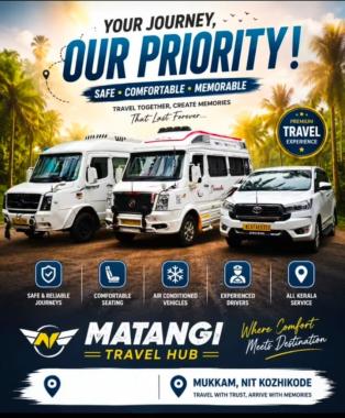 Traveller service in mukkam calicut,Taxi service in mukkam calicut,Tour operators in mukkam calicut,Matangi Travel Hub 
