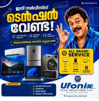 Electronics repair shop in karaparamba calicut,Electronic appliance service in karaparamba calicut,AC Fridge TV Washing machine Mobile Laptop repair service in karaparamba calicut, Ufonix Tech Solutions LLP 