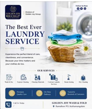 Dry cleaning service in ramalloor kothamangalam,Laundary service in ramalloor kothamangalam,Steam ironing service in ramalloor kothamangalam,Golden Joy Wash & Fold  