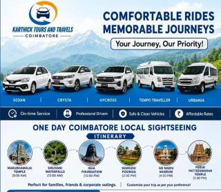 Taxi service in coimbatore,Cab service in coimbatore,Travel agent in coimbatore, Karthick Tours and Travels  