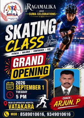 Skating class in vadakara,Skating Training Center in vadakara, RAGAMALIKA 
