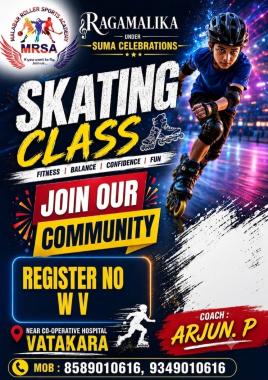 Skating class in vadakara,Skating Training Center in vadakara, RAGAMALIKA 