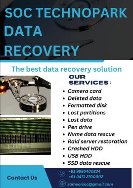 Data recovery service in Kerala,System operating center(SOC) in Kerala 
