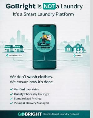Laundry Service in kochi,Pickup & delivery Doorstep laundary service in kochi,GoBright 