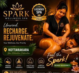 Spa in kottarakkara kollam,Massage center in  kottarakkara kollam,Wellness treatments in kottarakkara kollam, Spark Wellness Spa  