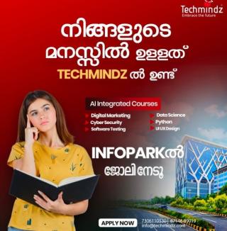  Software Training Institute in kakkanad kochi,Data Science Data Analytics Digital Marketing UI/UX Cyber Security Python and DevOps courses in kakkanad kochi,Techmindz 