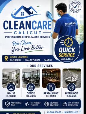 Deep cleaning service calicut  , House office flat cleaning service calicut, shop name board cleaning service calicut,Cleancare