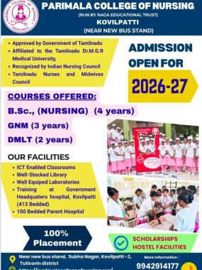 Nursing College in Kovilpatti,Nursing Education and Training in Kovilpatti, Parimala College of Nursing  