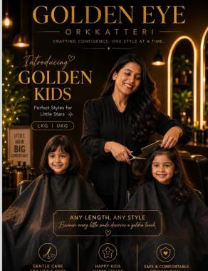 Hair salon in orkatteri,Makeup artist in orkatteri,Hair Skin Bridal services in orkatteri,Golden Eye Hairdressing  