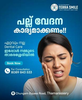 Dental clinic in thamarassery,Multispeciality Dental clinic in chungam bypass thamarassery,Smile makeovers Routine care Kids dentistry Aligners RCT in thamarassery,Terra Smile Multispeciality Dentcare  