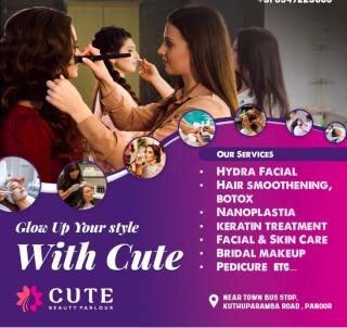  Beauty Parlour in Panoor,Beauty Salon in Panoor, Hair Skin Makeup artist in Panoor,CUTE Beauty Parlour