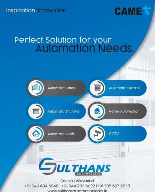 Automatic Shutters service in calicut,Automatic Gates service in calicut ,Automatic Roofs service  Automatic Curtains service in calicut, Home Automation  service Boom Barriers service in calicut, Sulthans Automation 