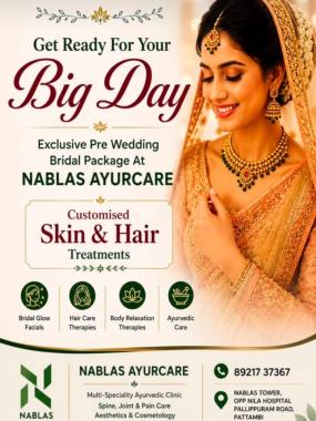 Ayurvedic hospital in pattambi,Multi speciality ayurvedic clinic in pattambi, Spine Joint Pain Care Aesthetics and Cosmetology service in pattambi,Nablas Ayurcare 
